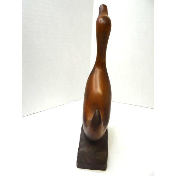 Hand Carved Wooden Folk Art Duck/Bird Sculpture  Figuerine, MidCentury Modern - Picture 4 of 5